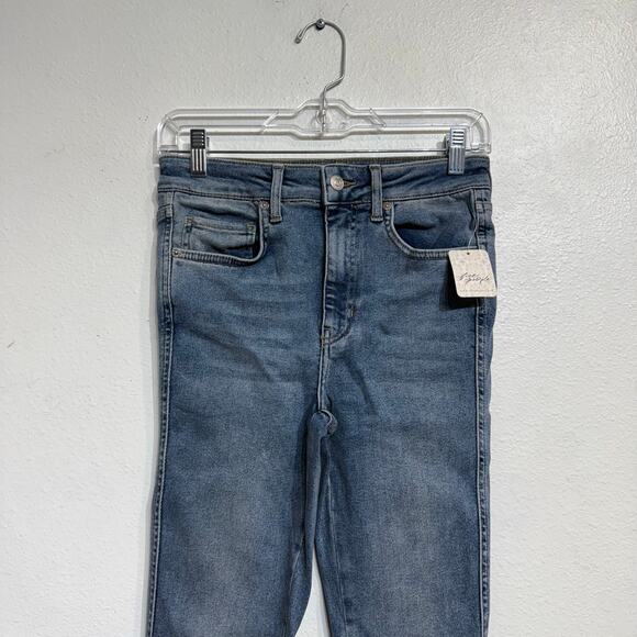 Free People Sierra Blue Raw High Rise Jeggings Sz 27 NWT - Picture 3 of 12